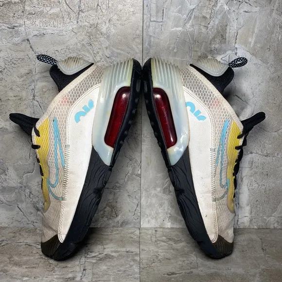 Nike Air Max 2090 White Yellow Aqua Kids Shoes - Size: 5y