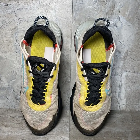 Nike Air Max 2090 White Yellow Aqua Kids Shoes - Size: 5y