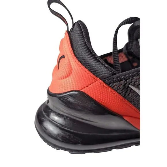 NIKE Air Max 270 &quot;Black Bright Crimson&quot; Running Shoes Size 6.5Y/W8