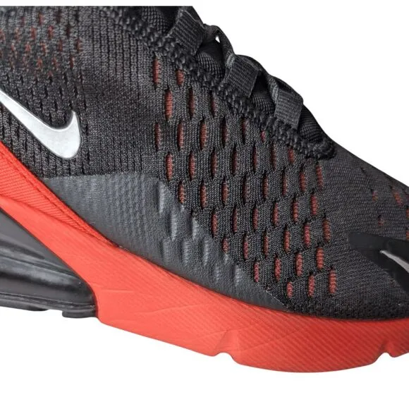 NIKE Air Max 270 &quot;Black Bright Crimson&quot; Running Shoes Size 6.5Y/W8