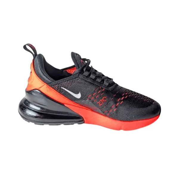 NIKE Air Max 270 &quot;Black Bright Crimson&quot; Running Shoes Size 6.5Y/W8