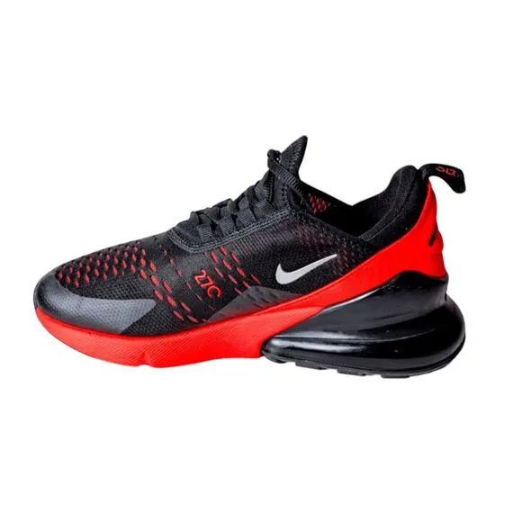 NIKE Air Max 270 &quot;Black Bright Crimson&quot; Running Shoes Size 6.5Y/W8