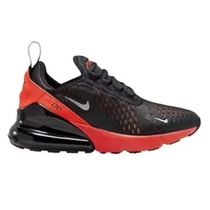 NIKE Air Max 270 &quot;Black Bright Crimson&quot; Running Shoes Size 6.5Y/W8