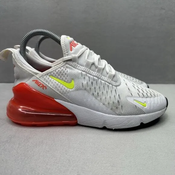 Nike Air Max 270 Womens Size 6.5 Shoes White/Crimson Athletic Running Sneakers