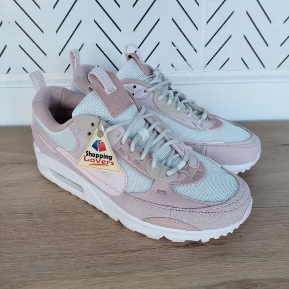 ⭐Nike Air Max 90 Futura Men Shoes Sz 8 Barley Rose Pink Sneakers DM9922-104