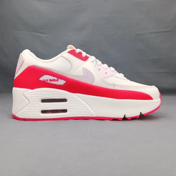 Nike Air Max 90 LV8 Women's Shoes Sneakers HF5073 133 White Red Sizes 8-10