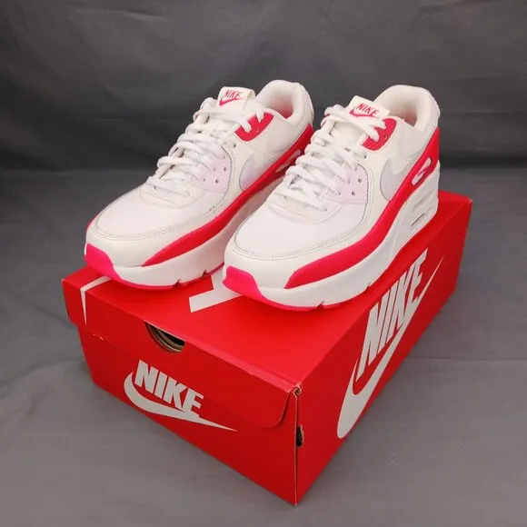 Nike Air Max 90 LV8 Women's Shoes Sneakers HF5073 133 White Red Sizes 8-10
