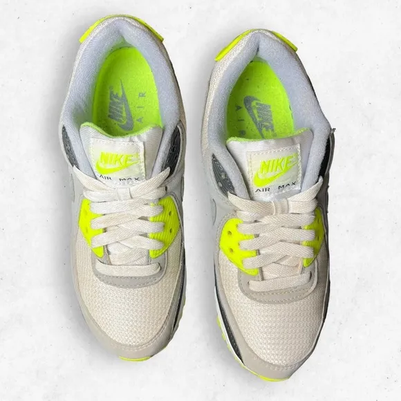 Nike Air Max 90 Recraft Volt‎ Men's Size 6 White Gray Black Neon CD0881-103