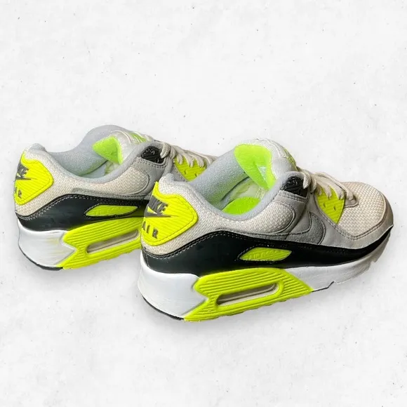 Nike Air Max 90 Recraft Volt‎ Men's Size 6 White Gray Black Neon CD0881-103