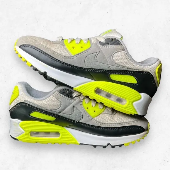 Nike Air Max 90 Recraft Volt‎ Men's Size 6 White Gray Black Neon CD0881-103