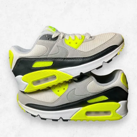 Nike Air Max 90 Recraft Volt‎ Men's Size 6 White Gray Black Neon CD0881-103