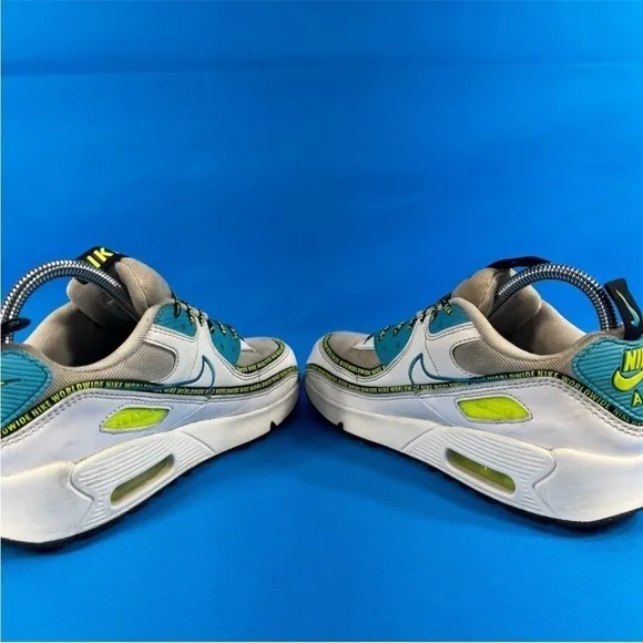 Nike Air Max 90 'Worldwide Pack - Blue Fury Volt' Sneaker Size 6Y