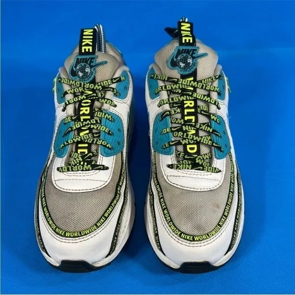Nike Air Max 90 'Worldwide Pack - Blue Fury Volt' Sneaker Size 6Y