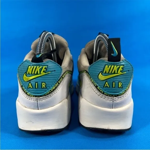 Nike Air Max 90 'Worldwide Pack - Blue Fury Volt' Sneaker Size 6Y