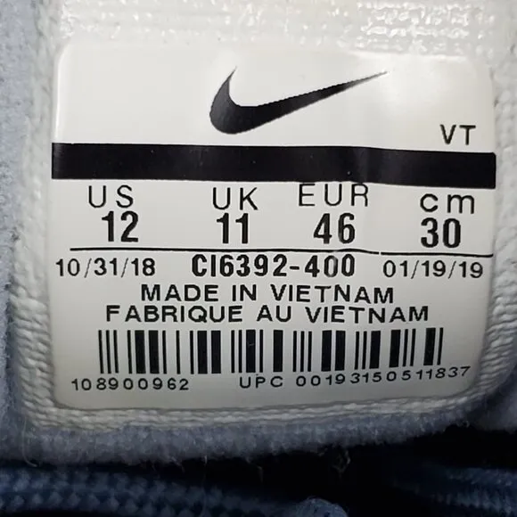 Nike Air Max 97 Shoes Men's 12 Monsoon Blue Lace Up Low Top Athletic Sneakers