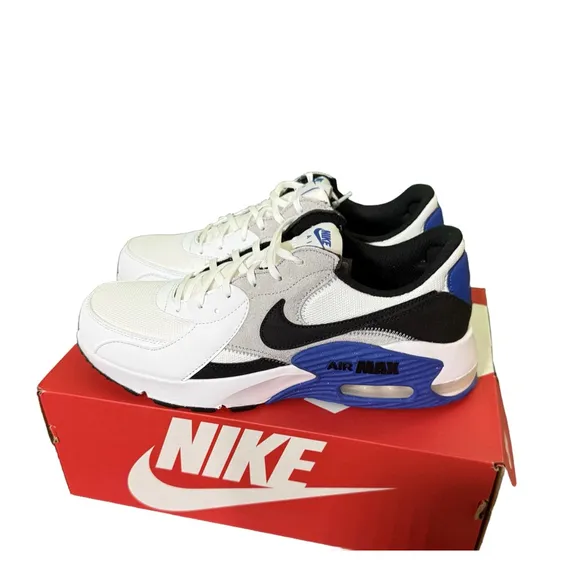 Nike Air Max Excee Sneakers Size 10 White and Blue with Black
