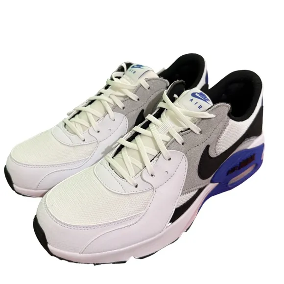Nike Air Max Excee Sneakers Size 10 White and Blue with Black