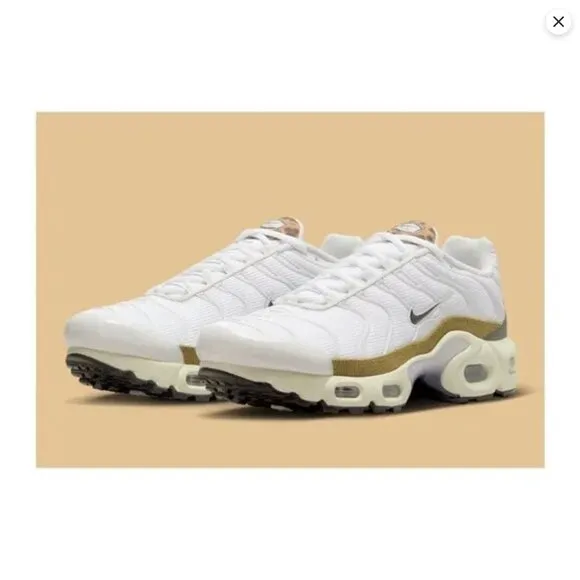 Nike Air Max Plus Leopard Low GS Shoes White DX9283-100 NEW Sz 5Y / WMNS 6.5