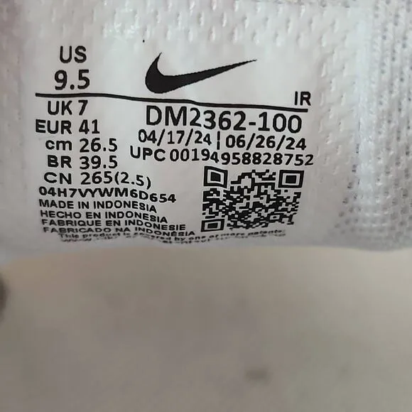 Nike Air Max Plus White Pure Platinum DM2362-100 Women's Size 9.5