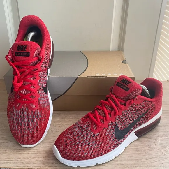 Nike Air Max Sequent 2 Running Shoes University Red/Black  Men Sneakers- SZ 9