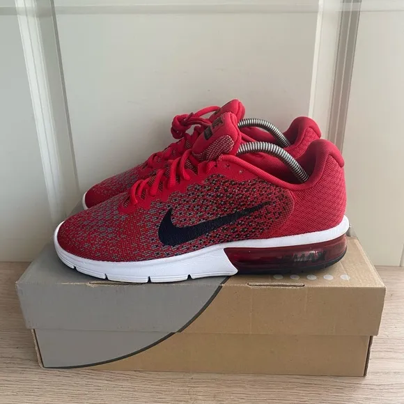 Nike Air Max Sequent 2 Running Shoes University Red/Black  Men Sneakers- SZ 9