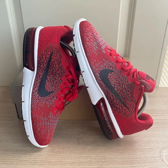 Nike Air Max Sequent 2 Running Shoes University Red/Black  Men Sneakers- SZ 9