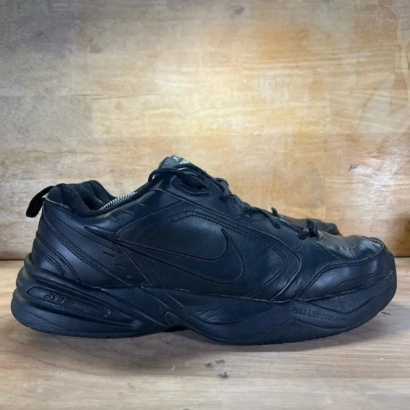 Nike Air Monarch IV 4 Mens Size 13 Shoes Sneakers Triple Black 415445-001
