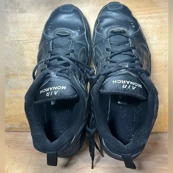 Nike Air Monarch IV 4 Mens Size 13 Shoes Sneakers Triple Black 415445-001