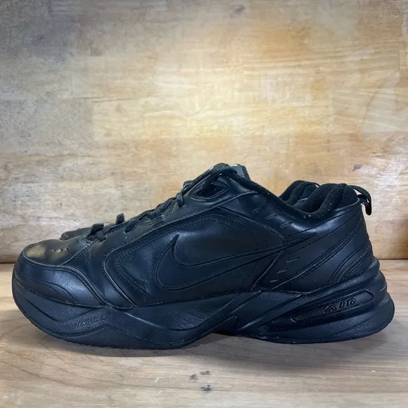 Nike Air Monarch IV 4 Mens Size 13 Shoes Sneakers Triple Black 415445-001