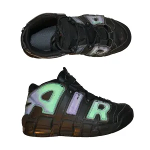 Nike Air More Uptempo 3M Reflective Black Basketball Shoes Boys Size 5Y Black