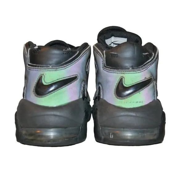 Nike Air More Uptempo 3M Reflective Black Basketball Shoes Boys Size 5Y Black