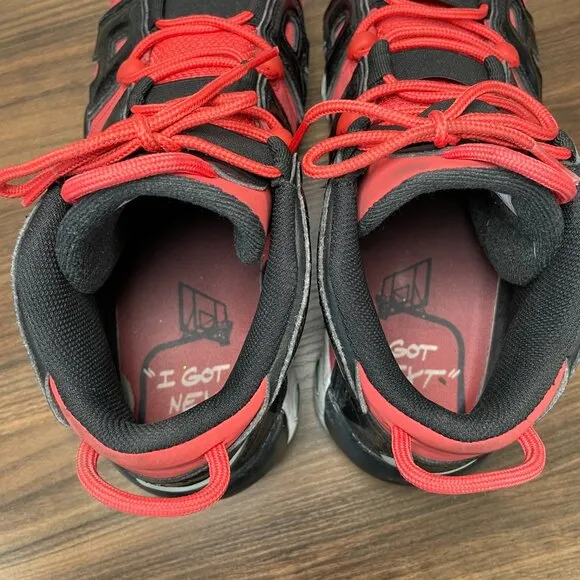 Nike Air More Uptempo Men's Athletic Basketball Shoes Red Black I Got Next US 11