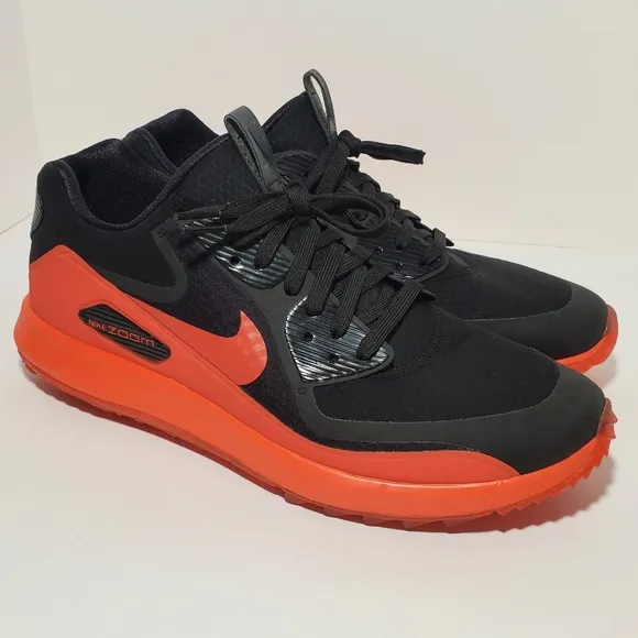 Nike Air Zoom 90 IT Black Orange/Red GOLF Shoes Men's Size 10.5 844569-003