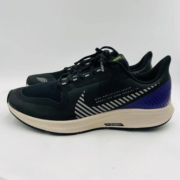 Nike Air Zoom Pegasus 36 Shield Athletic Running Women's Black Sneakers Size 9