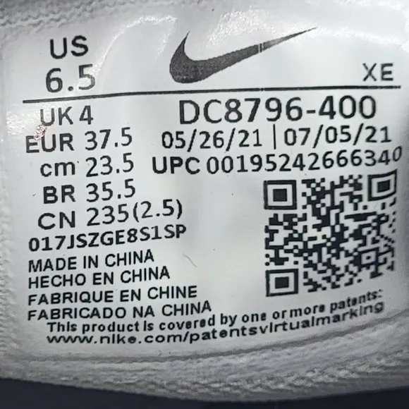 Nike Air Zoom Pegasus 38 Womens Size 6.5 White Running Shoes DC8796-400
