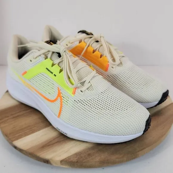 Nike Air Zoom Pegasus 40 White Coconut Milk Lime Shoes DV3853-101 Men's Size 12