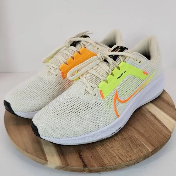 Nike Air Zoom Pegasus 40 White Coconut Milk Lime Shoes DV3853-101 Men's Size 12