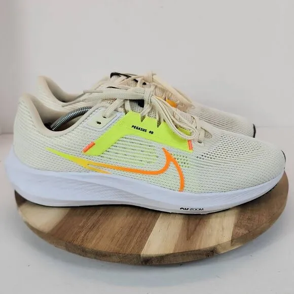 Nike Air Zoom Pegasus 40 White Coconut Milk Lime Shoes DV3853-101 Men's Size 12