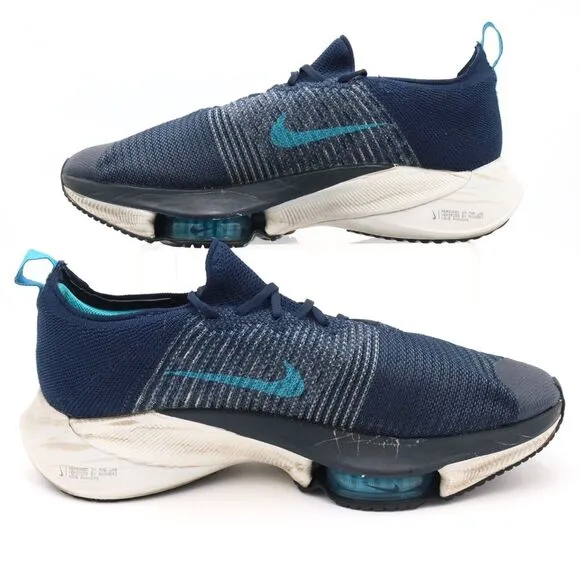 Nike Air Zoom Tempo Next% Mens 12 Flyknit College Navy Running Shoes *No Insoles