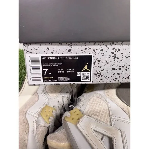 Nike Air Jordan 4 Retro SE GS Craft 7Y Womens 8.5 DV2262-021 Photon Dust