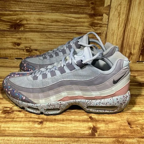 Nike Air Max 95 Confetti Women's Sz 11 Shoes Gray Pink Low Top Trainer Sneakers