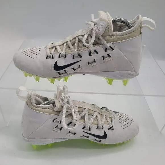 Nike Alpha Huarache 6 Elite LAX 880409 107 Lacrosse Cleats White Shoes Men 8.5