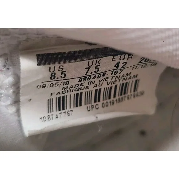 Nike Alpha Huarache 6 Elite LAX 880409 107 Lacrosse Cleats White Shoes Men 8.5