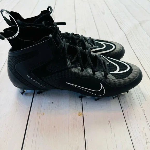 Nike Alpha Huarache 8 Elite Lacrosse Shoes Black Grey Silver CW4440-011 Men's 13