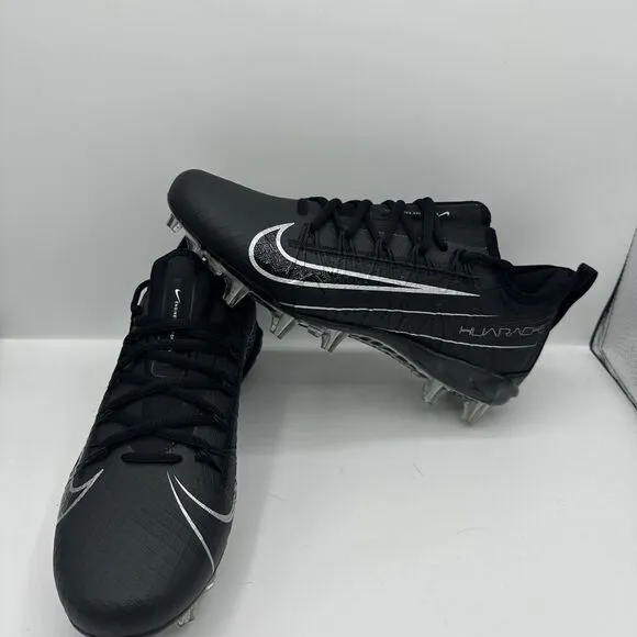NIKE ALPHA HUARACHE 7 PRO LAX LACROSSE BLACK-METALLIC SILVER Size 8 CJ0265-001