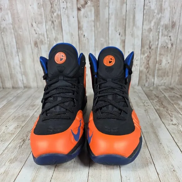 Nike‎ Basketball Shoes High Top Orange Blue Accents Sneakers Mens Size 10