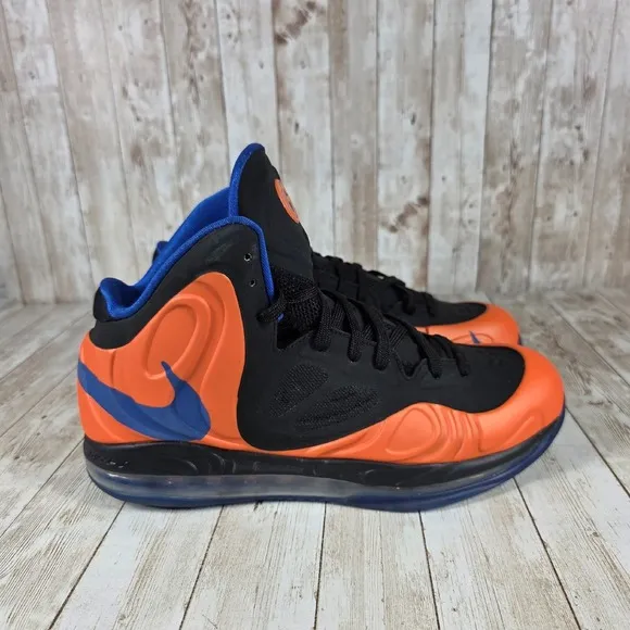 Nike‎ Basketball Shoes High Top Orange Blue Accents Sneakers Mens Size 10