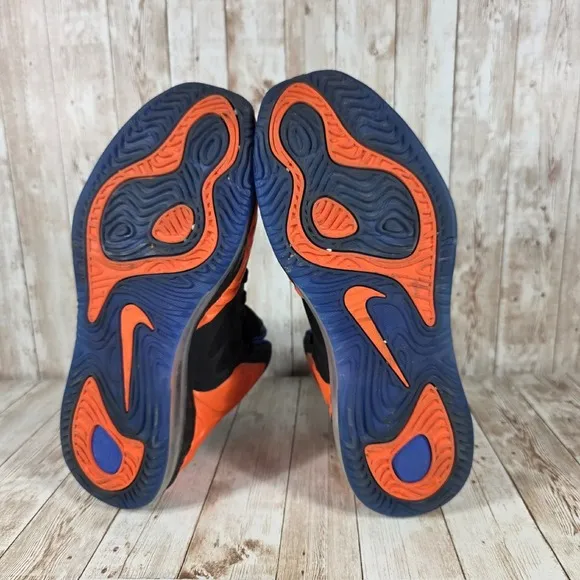 Nike‎ Basketball Shoes High Top Orange Blue Accents Sneakers Mens Size 10