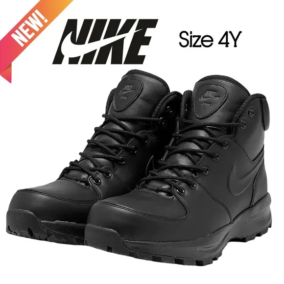 Nike Big Boys All Black Manoa LTR (GS) Shoes
