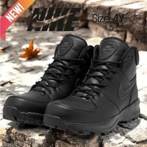 Nike Big Boys All Black Manoa LTR (GS) Shoes